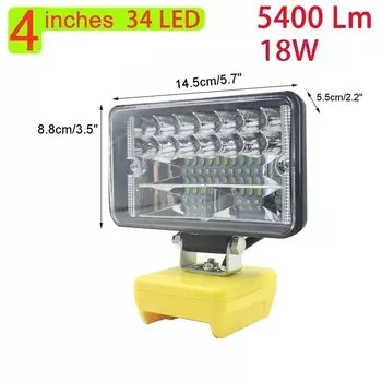 Автомобильные светодиодные фонари для Dewalt, 18 в, 20 В, 60 В, литий-ионная батарея DCB200, DCB205