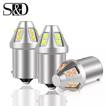 Автомобильные светодиодные лампы BAY15D, 12 В, P21W 1156, BA15S, PY21W, BAU15S 1157, P21/5 Вт, красные, белые, желтые, 1 шт.