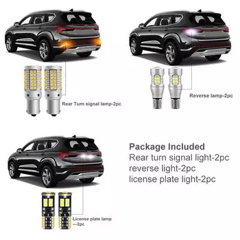 Автомобильные светодиодные лампы для Hyundai Santa Fe 2019 2020 2021 2022 2023, светодиодные внешние резервные лампы указателя поворота Canbus без ошибок