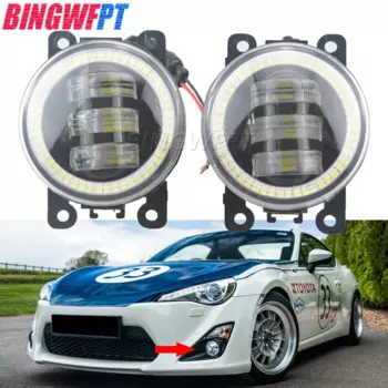 Автомобильные светодиодные противотуманные фары в сборе для Toyota 86 GT86 FT86 Scion FR-S 2013-2016 Cob Angel Eye DRL 12 в дневные ходовые огни 30 Вт Ptf