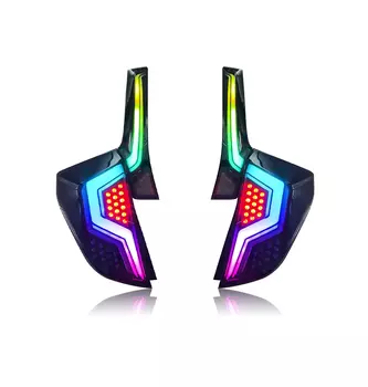Автомобильные светодиодные задние фонари для Honda JAZZ FIT 2014-2018, анимационные задние фонари, светодиодные задние фонари RGB в сборе, автомобильные аксессуары