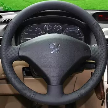Автомобильные товары DIY Черные носимые аксессуары из искусственной кожи Чехол на рулевое колесо для Peugeot 308 Старый Peugeot 408