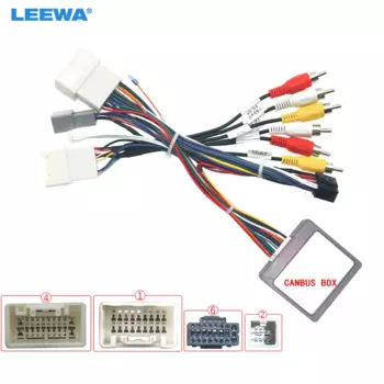 Автомобильный 16-контактный адаптер LEEWA для стерео проводки с Canbus для Mitsubishi Pajero(14-20)/Outlander(14-16) установка стерео