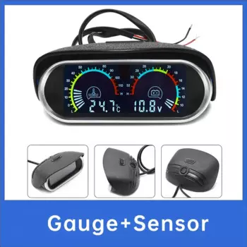 Автомобильный 2 в 1, вольтметр с цифровым ЖК-дисплеем и датчик температуры воды, универсальный датчик для автомобилей и грузовиков с адаптером 26 мм-40 мм