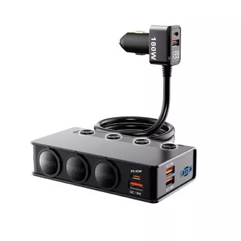 Автомобильный адаптер прикуривателя, новое зарядное устройство с 3 розетками 3,1 А, зарядное устройство USB, автомобильный USB + QC3.0 + PD65w, аксессуары, порт USB 18 Вт 
