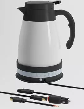 Автомобильный электрический чайник из нержавеющей стали 12/24В 1200 мл