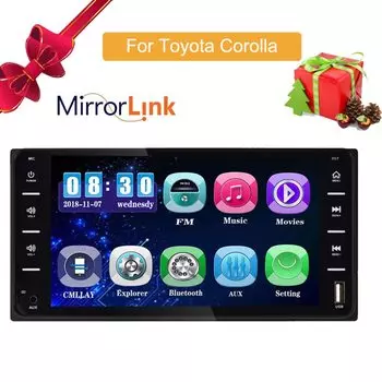 Автомобильный аудио MP5 DVD-плеер для Toyota Corolla 2 Din, сенсорный экран, мультимедиа, Android/IOS MirrorLink, Bluetooth 7 дюймов, универсальный FM AM