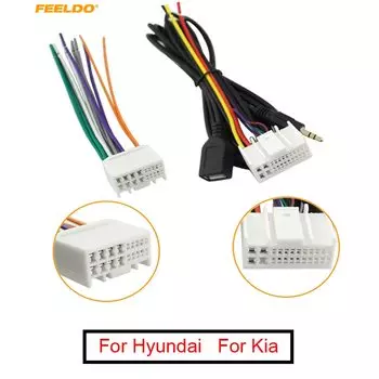 Автомобильный аудиоадаптер FEELDO, CD, жгут проводов с USB/AUX разъемом для Kia K2/K5/Sportage R, фабрика OEM, радио, CD/DVD