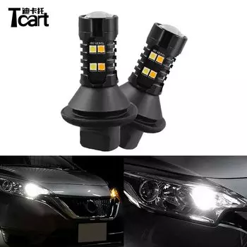 Автомобильный аксессуар Tcart, светодиодные DRL, дневные ходовые огни, указатели поворота, рабочие лампы PY21W 1156 для Nissan Note E12 2012 ~ 2017