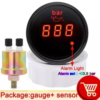 Автомобильный акссесорий давление масла для автомобилей Водонепроницаемый IP67 0 ~ 10 бар 52 мм масломер датчик давления масла Авто Автомобильный манометр давления масла