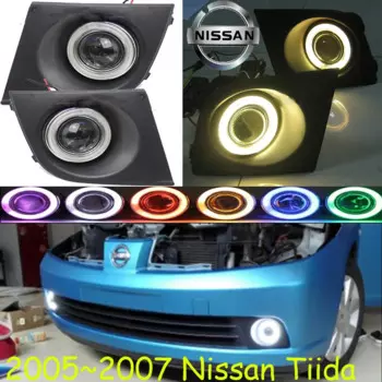 Автомобильный бампер, освещение для Nissan Tiida, противотуманный прожектор, световые линзы 2005 ~ 2007y, автомобильные аксессуары CCFL Tiida, фара
