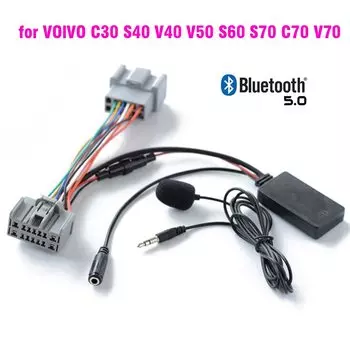 Автомобильный Bluetooth 5,0 беспроводной телефонный звонок Handsfree AUX адаптер для VOlVO C30 S40 V40 V50 S60 S70 C70 V70 XC70 S80 XC90 с микрофоном