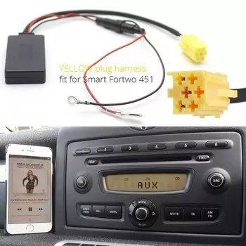 Автомобильный Bluetooth 5,0 для Mercedes Benz Smart 450 451 Roadster Grundig Radio Host 8Pin 6-контактный модуль порта Aux интерфейс адаптер микрофон