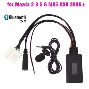Автомобильный Bluetooth AUX адаптер беспроводной радио стереомикрофон для Mazda 2 3 5 6 MX5 RX8 CX7 2006 2007+ аудио