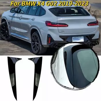 Автомобильный боковой спойлер на заднее окно для BMW X4 G02 2019-2022 ABS глянцевый черный задний боковой спойлер Canard Splitter автозапчасти