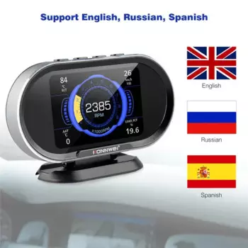 Автомобильный бортовой компьютер KONNWEI KW206 OBD2, Автомобильный цифровой Компьютерный дисплей, сканер OBD 2, датчик расхода топлива, воды, температуры