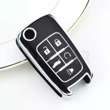 Автомобильный брелок для Chevrolet Chevy Cruze Malibu Camaro Aveo Equinox Impala Sonic 2 3 4 5 кнопок TPU Smart Key Case