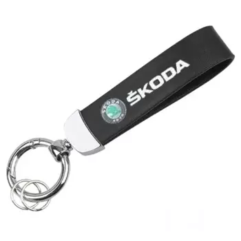 Автомобильный брелок для ключей из сплава для Skoda Rapid Kodiaq Octavia Fabia 2 1 A7 Tour RS Yeti Karoq Superb Kamiq Kodiak Хромированный брелок