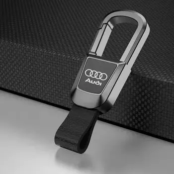 Автомобильный брелок для ключей с металлическим/кожаным логотипом, автомобильные аксессуары для Audi A3 A4 B5 B6 A5 A6 C6 C5 A1 A7 A8 Q2 Q3 TT, аксессуары