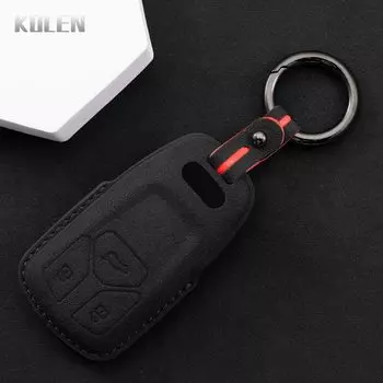 Автомобильный чехол для ключа с дистанционным управлением для Audi A4 B9 A5 A6 8S 8W Q5 Q7 4M S4 S5 S7 TT TTS TFSI RS, кожаный защитный брелок, аксессуары