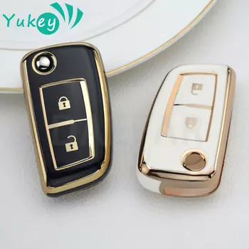 Автомобильный чехол из ТПУ с двумя кнопками для Nissan Qashqai J11 X-trail Trail Murano MAXIMA ALTIMA Juke Micra Tiida Pulsar 2014-2018, автозапчасти