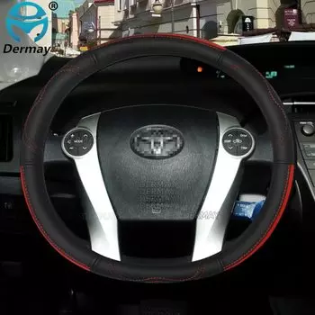 Автомобильный чехол на руль DERMAY из натуральной кожи для Toyota Prius 30 20 Prime Prius V Prius C, автоаксессуары