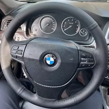 Автомобильный чехол на рулевое колесо для BMW F10 2014 520i 528i 2013 2014 730Li 740Li 750Li DIY Кожаная оплетка из микрофибры для рулевого колеса