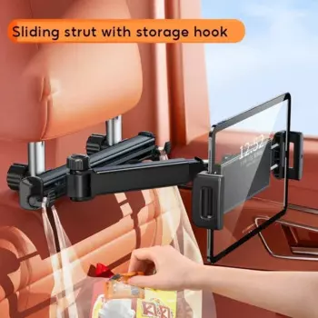 Автомобильный держатель для планшета Hipacool, крепление на подголовник 360° ° Поворотный кронштейн, регулируемый складной автомобильный кронштейн для телефона, аксессуары для салона автомобиля