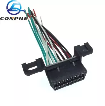 Автомобильный диагностический разъем OBDII, Универсальный Полный разъем OBD, 16pin, автомобильный ECU испытательный основной кабель