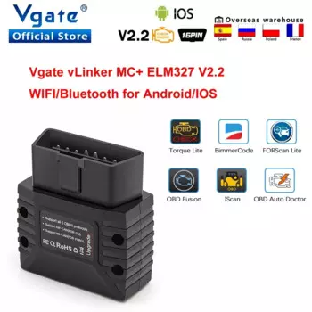 Vgate vLinker MC+ ELM327 V2.2 Bluetooth 4.0 Wi-Fi Автомобильный сканер OBD2 Автоматический диагностический инструмент OBD 2 Сканирование PK ELM 327 V1.5