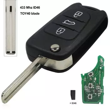 Автомобильный Дистанционный Ключ Jingyuqin ID46 С Чипом 433 МГц Для Hyundai I20 I30 IX35 Avante
