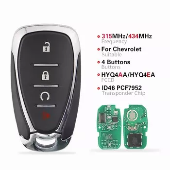 Автомобильный дистанционный ключ YIQIXIN для Chevrolet Cruze Sonic Camaro Equinox Volt Malibu Spark 2016 2017 2018 315/434 МГц ID46 HYQ4BAA HYQ4BEA