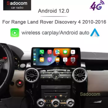 Автомобильный DVD-плеер CarPlay, 8 ГБ + 128 Гб, 12,3 дюйма, Blu-ray, Android 12,0, мультимедийный стерео-радиоприемник для Land Rover Discovery 4 2010-2016, 2 din