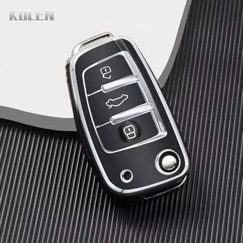 Автомобильный флип-чехол из ТПУ для Audi A3 8L 8P A4 B6 B7 B8 A6 C5 C6 4F RS3 Q3 Q7 TT 8L 8V S3 Защитный держатель без ключа