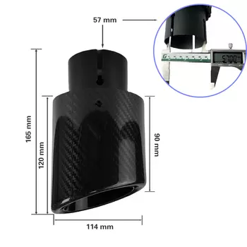 Автомобильный глянцевый саржевой глушитель из углеродного волокна наконечник выхлопной системы труба глушители сопло Универсальный обжимной нержавеющая сталь Серебристый