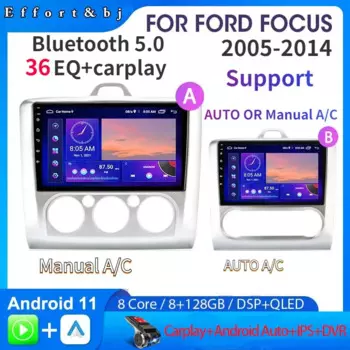 Автомобильный GPS-навигатор для Ford FOCUS/MONDEO/S-MAX/CONNECT 2005-2014, ручное радио кондиционера, стерео с RDS BT Mirror-Link, Wi-Fi Aux