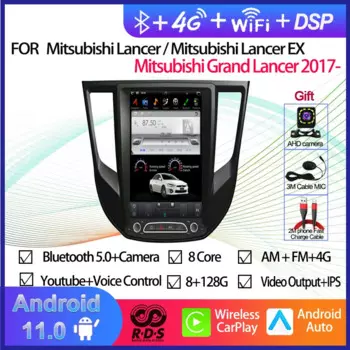 Автомобильный GPS-навигатор для Mitsubishi Lancer/Lancer EX/Grand Lancer 2017- Android 11 Tesla Style автомобильное радио стерео Мультимедийный Плеер