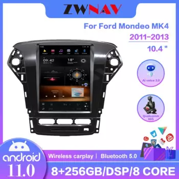 Автомобильный GPS-навигатор G6 8 + 256 ГБ Android для Ford Mondeo/Fusion MK4 11-13 головное устройство вертикальный мультимедийный плеер радио рекордер HD