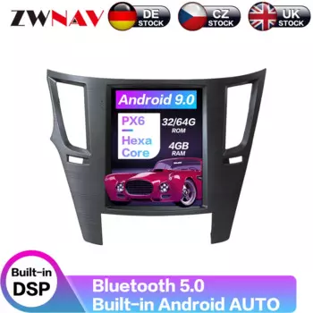 Автомобильный GPS-навигатор Tesla Style Andriod 9,0 PX6 для Subaru Legacy Outback 2009 + автомобильное радио головное устройство мультимедийный плеер Carplay DSP