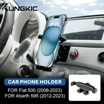 Автомобильный гравитационный держатель для телефона Fiat 500 2008-2023 Abarth 595 2012-2017 2018 2019 2020 2021 2022 2023 аксессуары с поворотным кронштейном