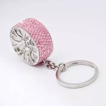 Автомобильный хрустальный брелок для ключей с ободом колеса, 3D брелок для ключей, аксессуары, модель автозапчастей, автомобильный брелок для ключей, автомобильные подвески