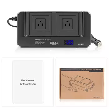 Автомобильный инвертор, 12 В, 200 Вт, 2 розетки, 4 USB-порта, 220 А, 4 USB-порта