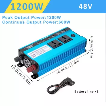 Автомобильный инвертор на солнечной батарее, 4USB, 3000 Вт, 12 В, 24 В, 48 В постоянного тока в 220 В переменного тока, преобразователь напряжения, трансформатор, двойной ЖК-дисплей
