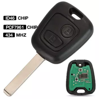 Автомобильный ключ jingyuqin для Peugeot 307, для Citroen C1 C3 VA2, лезвие 433 МГц с чипом PCF7961, дистанционное управление корпусом без ключа