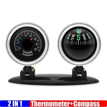 Автомобильный компас на заказ, точное считывание 2IN1, компас-термометр, пластиковая направляющая для приборной панели, шаровые навигационные инструменты для автомобиля/автомобиля/автомобиля