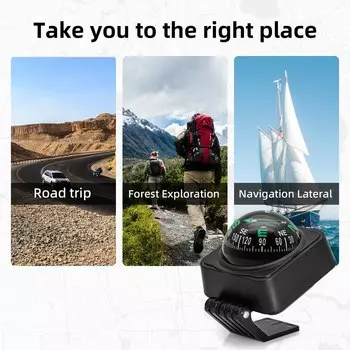 Автомобильный компас в форме шара, регулируемая навигационная панель, автомобильный компас, направляющая для наружного автомобиля, лодки, езды на велосипеде, пешего туризма