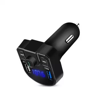 Автомобильный комплект громкой связи Bluetooth 5,0, MP3 плеер, FM-передатчик, поддержка TF-карты, U-диск, QC2.0, а, быстрое зарядное устройство с двумя USB-портами, адаптер питания