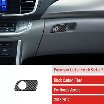 Автомобильный контейнер для хранения Co-pilot, декоративная панель переключателя, отделка, отделка из углеродного волокна для Honda Accord 2013-2017 LHD, перчатка, фотография