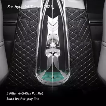 Автомобильный коврик на стойку B для Hyundai Tucson 2021-2025 NX4, противоударный коврик, наклейки на крышку, украшение интерьера, текстура из углеродного волокна, стиль