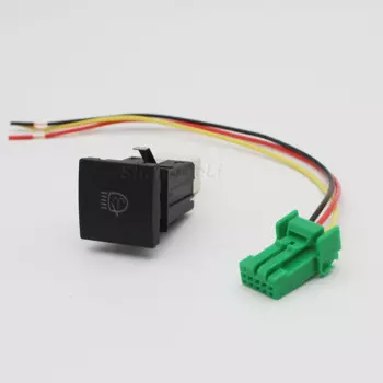 Автомобильный красный светодиодный светильник, переключатель включения и выключения, насадка для очистки фар, кнопка переключения с проводом для Golf 6 MK6